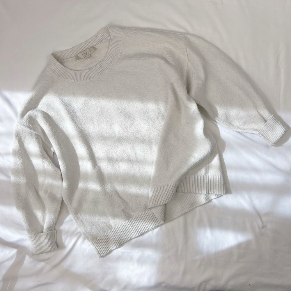 LOFT Cream Crewneck Sweater